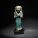 Oud-Egyptisch Faience Oeshabti. 15,6 cm H. Derde, Collections