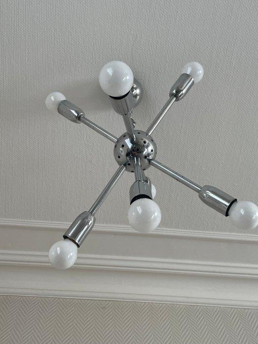 Kroonluchter - Luster Spoutnik chroom met 7 armen - Metaal,, Antiek en Kunst, Antiek | Verlichting