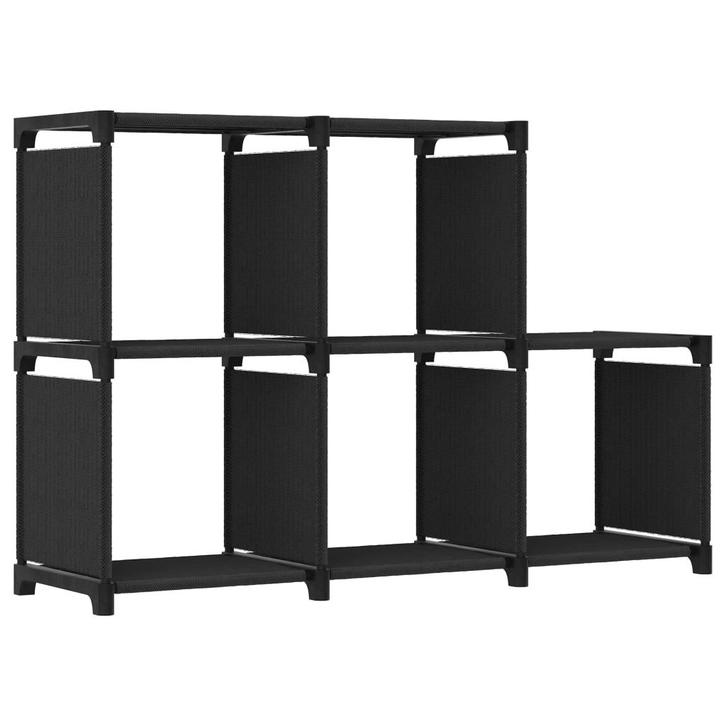 vidaXL Kast met 5 vakken 103x30x72,5 cm stof zwart, Huis en Inrichting, Kasten | Boekenkasten, Nieuw, Verzenden