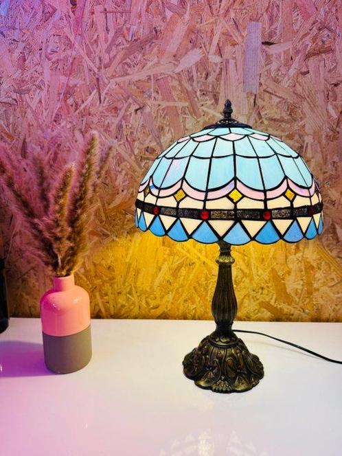 Tafellamp - Glas-in-loodraam - XL - Tiffany-stijl, Antiek en Kunst, Kunst | Designobjecten