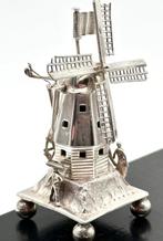 No reserve-Grote antieke zilveren miniatuur Molen met