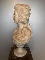 Leon Gregoire (XIX-XX) - Buste, Dame - 52 cm - Albast