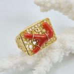 Corail rouge - Argent, Plaqué or - Bague - CORALLO