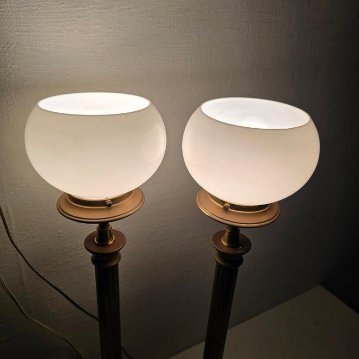 Tafellamp - Messing, Glas - Twee tafellampen, Antiek en Kunst, Curiosa en Brocante