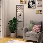 Vloerlamp - Lumiere - Met planken - Hout - Zwart, Huis en Inrichting, Lampen | Vloerlampen, Ophalen of Verzenden, Nieuw, Stof