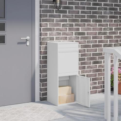 vidaXL Pakket Inwerpkoker Wit 41 x 38 x 103 cm Staal, Tuin en Terras, Brievenbussen, Nieuw, Verzenden