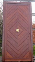 meranti houten voordeur , buitendeur , deur 108 x 219, 215 cm of meer, Ophalen of Verzenden, Zo goed als nieuw, 100 tot 120 cm