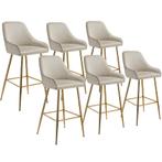 tectake Barkruk Avane met rugleuning, gestoffeerd, fluweelop, Verzenden