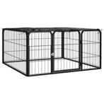 vidaXL Hondenkennel 4 panelen 100x50 cm gepoedercoat staal, Verzenden