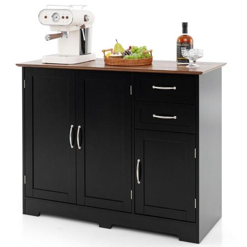 Tweedekans | Coast Dressoir Modern Opbergmeubel Zwart 100 x, Huis en Inrichting, Kasten | Dressoirs, Ophalen of Verzenden
