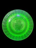 Schaal - Art deco floraal decor - Glas - annagroen of, Antiquités & Art