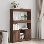 vidaXL Hoge kast 92x33x140 cm bewerkt hout bruin eikenkleur, Huis en Inrichting, Kasten | Boekenkasten, Verzenden, Nieuw