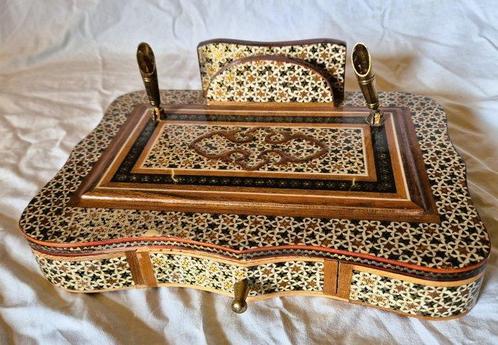 Kist met pen en brievenhouder - Boîte - Bois, Antiek en Kunst, Curiosa en Brocante