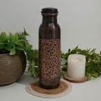 Puur koperen waterfles antique gegraveerd ± 950 ml (zware, Ophalen of Verzenden, Nieuw