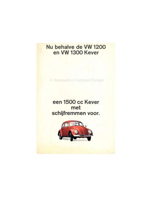 1966 VOLKSWAGEN KEVER & KARMANN GHIA BROCHURE NEDERLANDS, Boeken, Auto's | Folders en Tijdschriften