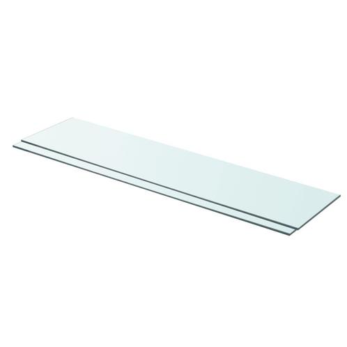vidaXL Schappen 2 st 90x20 cm glas transparant, Huis en Inrichting, Kasten | Wandmeubels, Nieuw, Verzenden