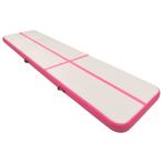 Gymnastiekmat met pomp opblaasbaar 600x100x15 cm PVC roze, Nieuw, Verzenden