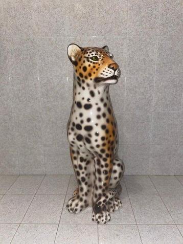 Statue, Grand Leopard - 90 cm - Céramique