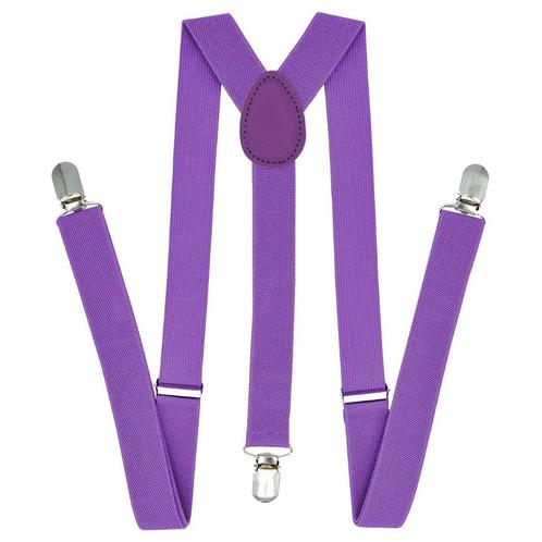 Fako Fashion® - Bretels - Effen - 100cm - Paars, Kleding | Heren, Riemen en Ceintuurs, Verzenden