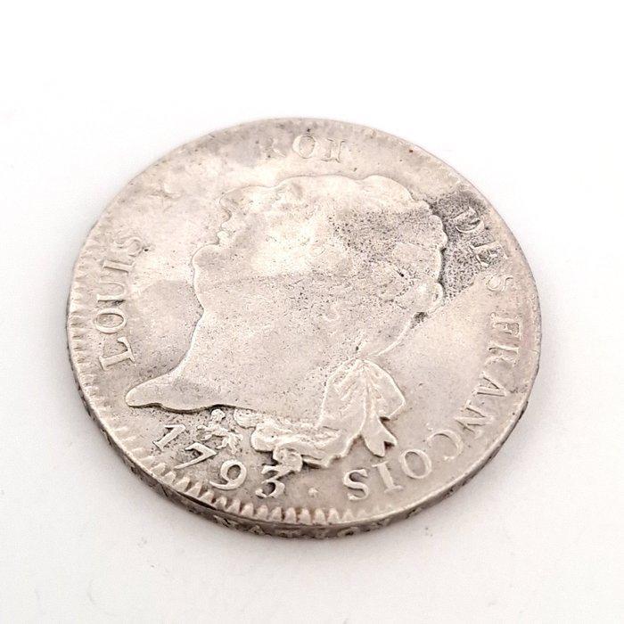 Frankrijk. Lodewijk XVI (Grondwet). Ecu 1793-A, Paris, Postzegels en Munten, Munten | Europa | Euromunten