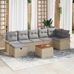 vidaXL Tuinbank Set 8 pcs Beige 297.5 x 132.5 x 69 cm, Tuin en Terras, Verzenden, Nieuw