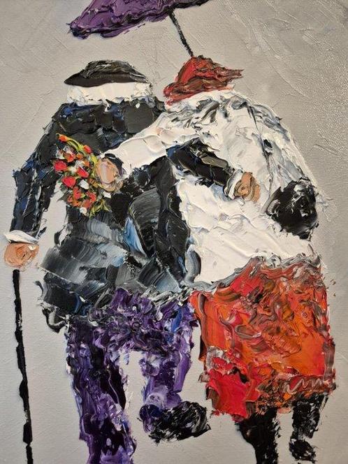 Laurent Pate (XX) - En rouge et noir, Antiek en Kunst, Kunst | Schilderijen | Modern