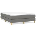 vidaXL Boxspring bed stof donkergrijs 140x200 cm, Huis en Inrichting, Slaapkamer | Bedden, Verzenden, Nieuw
