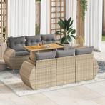 vidaXL Salon de jardin avec coussins 7 pcs beige résine, Verzenden, Neuf, Salons de jardin