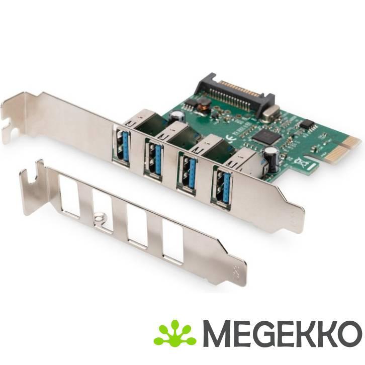 Digitus DS-30221-1 4-port USB 3.0 PCI Express Add-on kaart, Computers en Software, USB Sticks, Nieuw, Verzenden