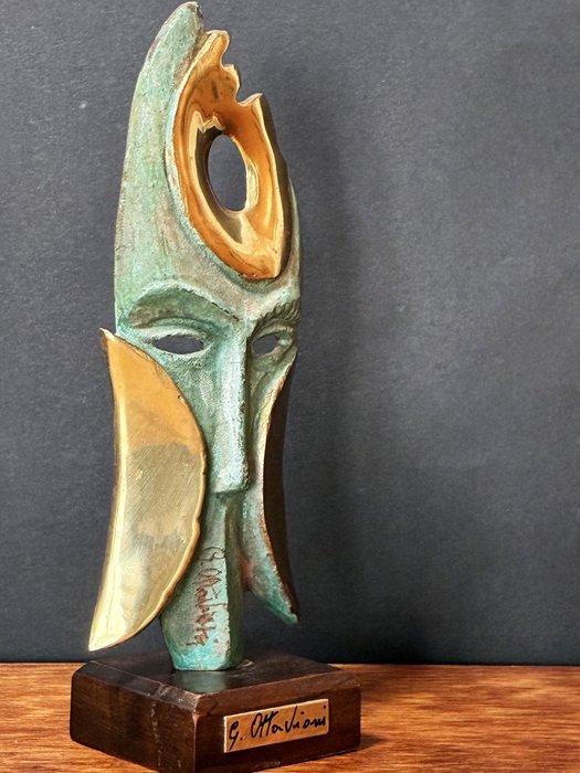 Giuliano Ottaviani (1954) - Gold Tribal Mask, Antiquités & Art, Art | Objets design
