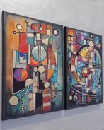 Ksavera - Abstract paintings A1434 - cubism diptych