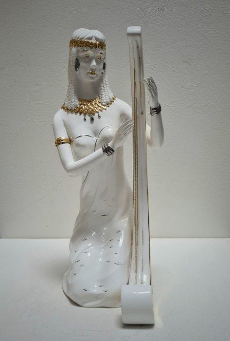Domenico Zanotto - Sculpture, Harpiste Égyptienne - 42 cm -, Antiek en Kunst, Antiek | Glaswerk en Kristal