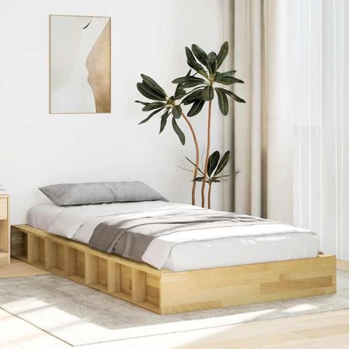 vidaXL Bedframe zonder matras 80x200 cm massief hout eiken, Huis en Inrichting, Slaapkamer | Bedden, Nieuw, Verzenden