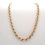 Gouden gedraaide collier | 46 cm (schakelketting, ketting), Ophalen of Verzenden, Gebruikt, Overige kleuren, Goud