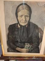 Käthe Loewenthal (1878-1942) - Old woman with flowers, Antiek en Kunst, Kunst | Schilderijen | Klassiek
