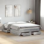 vidaXL Bedframe met lades bewerkt hout grijs sonoma eiken, Huis en Inrichting, Verzenden, Nieuw