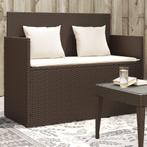 vidaXL Tuinbank met kussens poly rattan bruin, Tuin en Terras, Verzenden, Nieuw