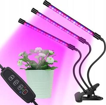 LED kweeklamp kweek groei bloei lamp planten + timer *3x arm