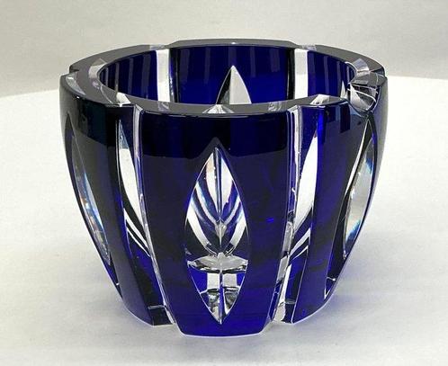 Sevres - Cobaltblauw Geslepen Kristallen Kom / Asbak - Vase, Antiek en Kunst, Antiek | Glaswerk en Kristal