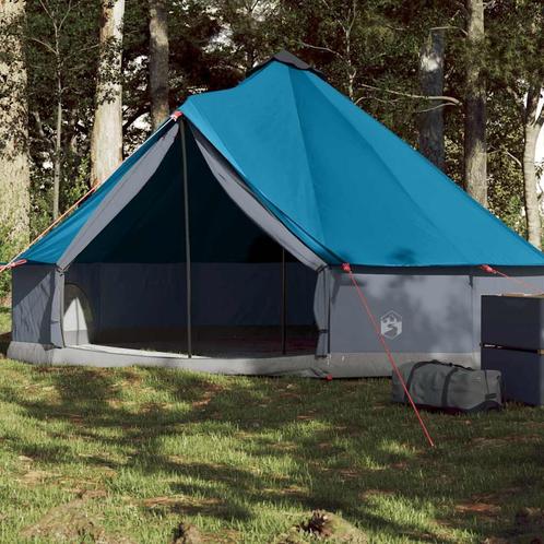 vidaXL Tipitent 6-persoons waterdicht blauw, Caravans en Kamperen, Tenten, Nieuw, Verzenden