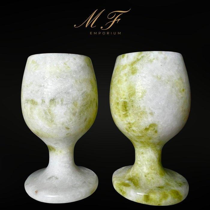 Prachtig glas voor sterke drank in Jade lemon Kom - Hoogte:, Verzamelen, Mineralen en Fossielen