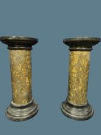 Kolom (2) - Marble (possibly scagliola) column pair,, Antiek en Kunst, Antiek | Meubels | Stoelen en Sofa's