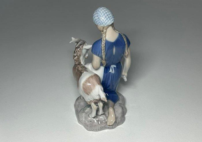 Bing & Grondahl - Beeldje - Girl with Goat #2180 -, Antiek en Kunst, Antiek | Glaswerk en Kristal