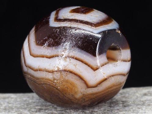 Perle - Agate à bandes - Indo-Tibetan - Indo-Tibetan -, Antiek en Kunst, Kunst | Niet-Westerse kunst