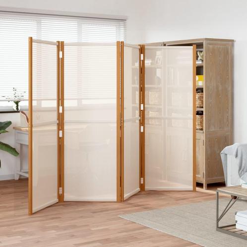vidaXL Kamerscherm met 4 panelen 280x180 cm crèmewit, Huis en Inrichting, Woonaccessoires | Overige, Nieuw, Verzenden