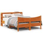 vidaXL Bedframe met hoofdbord grenenhout wasbruin 140x200 cm, Verzenden, Nieuw