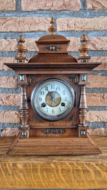 Tafelklok - junghans -  Antiek Hout - 1900-1910, Antiek en Kunst, Antiek | Klokken