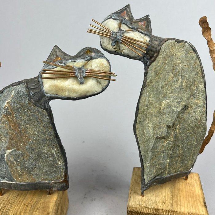 Jacek Drzymaa ( XX- XXI) - NO RESERVE - 2 big cats- hand, Antiek en Kunst, Kunst | Designobjecten