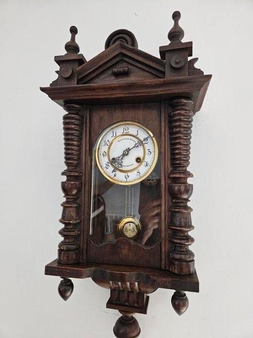 Wandklok -   Hout - 1850-1900 - Antieke regulateur, Antiek en Kunst, Antiek | Klokken