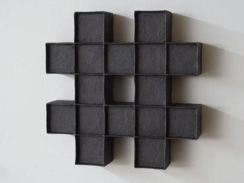 Hans Meeuwsen - 2025 - 62 zwarte Hashtag, minimalistisch, Antiek en Kunst, Kunst | Schilderijen | Modern
